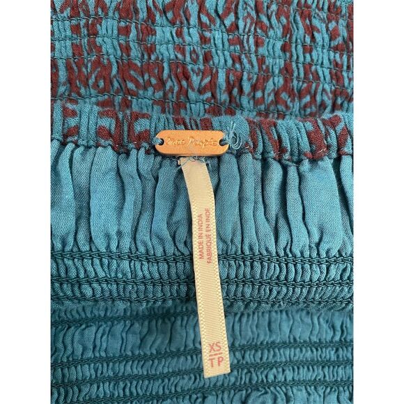 Free People Sweet Annie Mini Dress XS Tiered Cotton Boho Summer - Picture 9 of 12